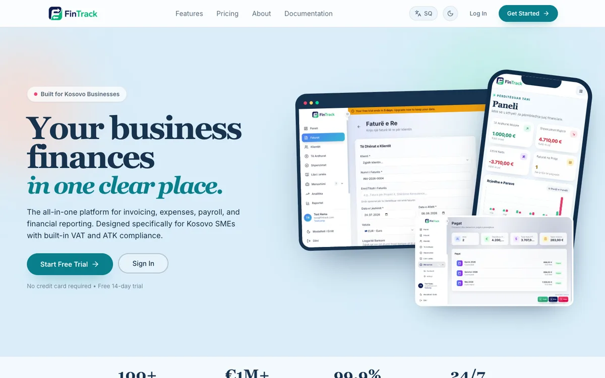 Screenshot of FinTrack